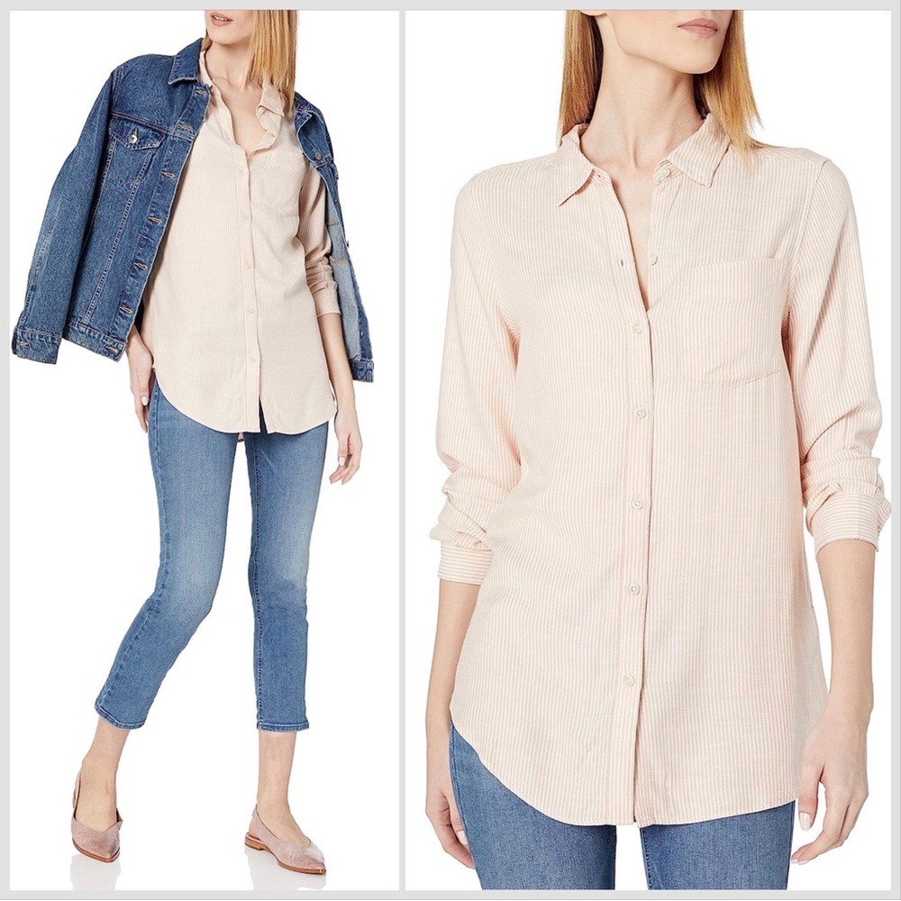 Daily Ritual Button-Down Collared Tunic Top M